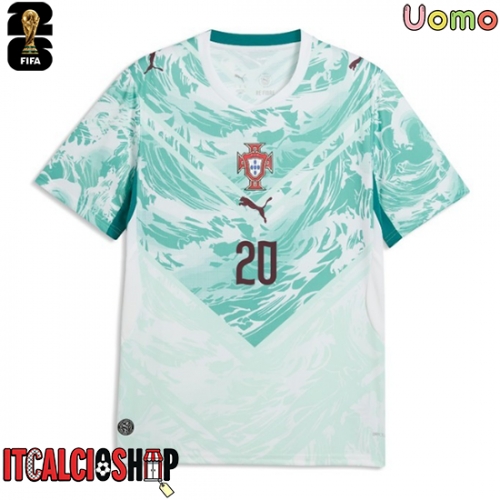 Portogallo Joao Cancelo #20 Seconda Maglia Mondiali 2026 Manica Corta